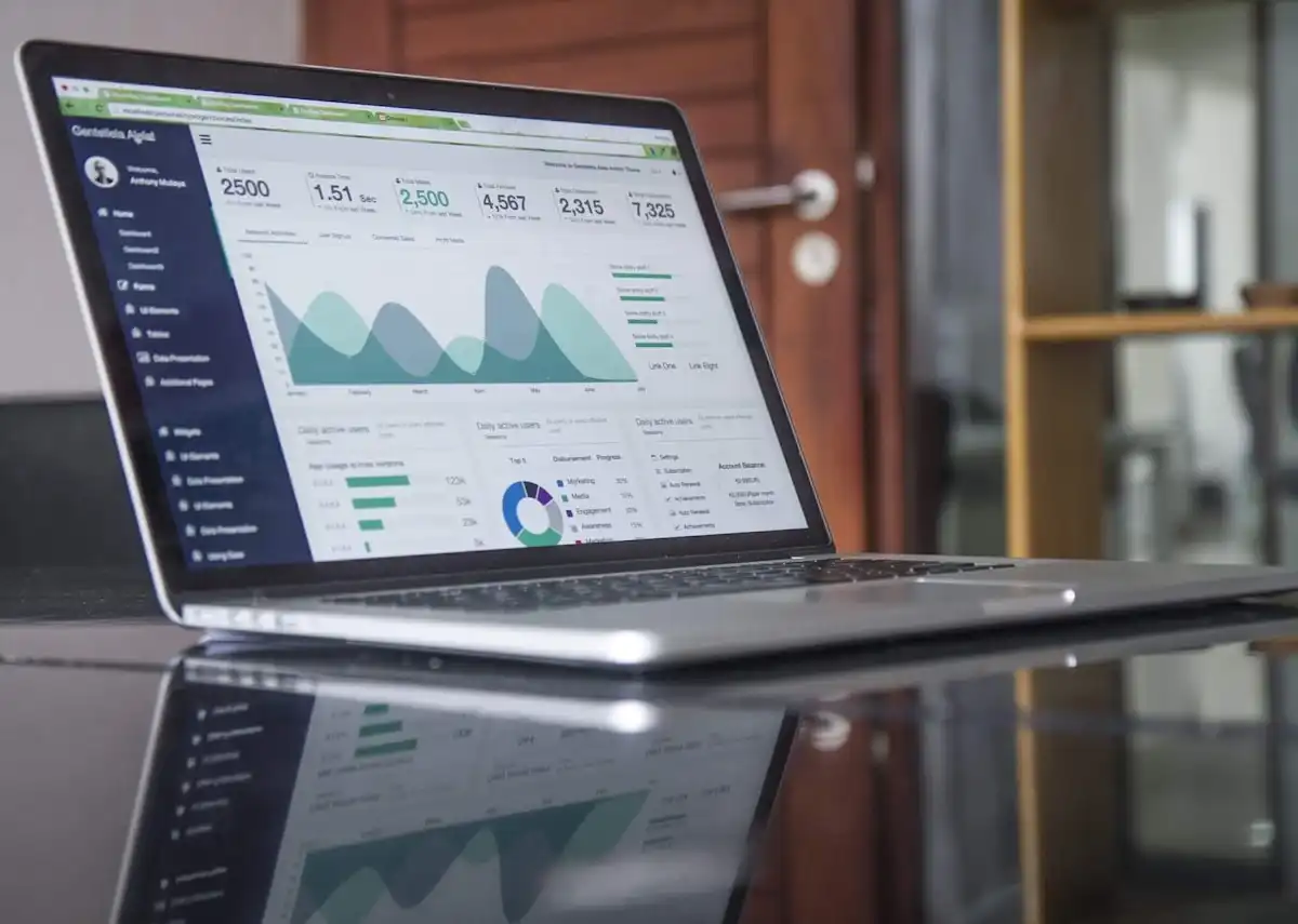 SEO analytics and results of a website on a laptop